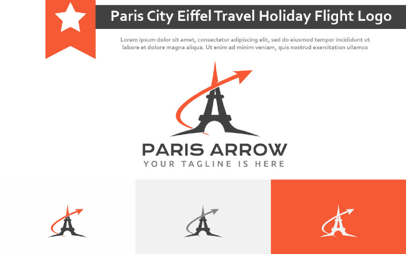Paris City Eiffel Tour Travel Holiday Vacation Flight Agency Logo Logo Template