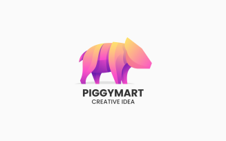 Pig Gradient Colorful Logo