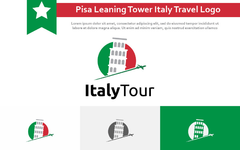 Pisa Leaning Tower Italy Tour Travel Holiday Vacation Agency Logo Logo Template