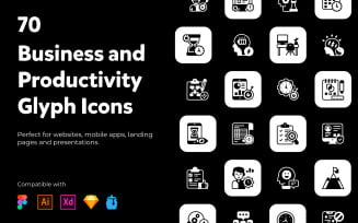 70 Productivity Glyph Icons
