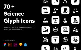 76 Science And Technology Glyph Icons