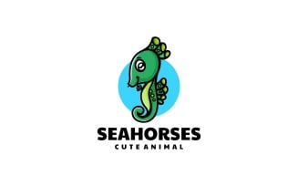 Seahorses Simple Mascot Logo