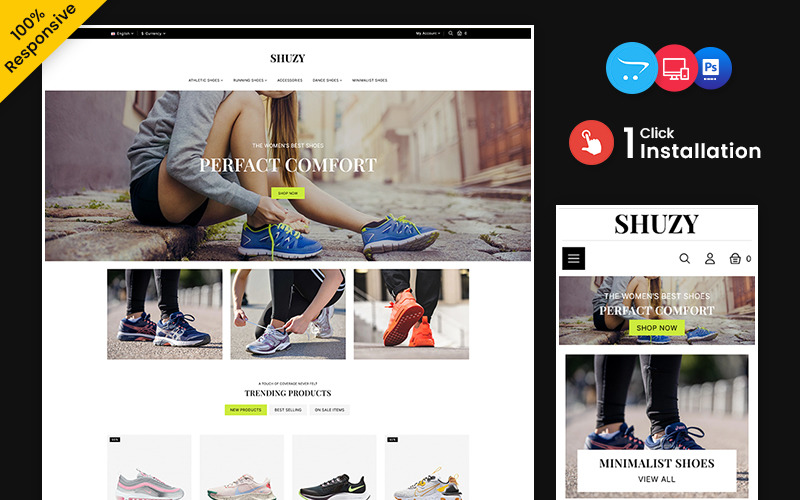 Shuzy - Shoes and Footwear Store Multipurpose OpenCart Theme OpenCart Template
