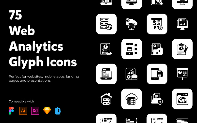 Web Analytics Solid Icons Pack Icon Set