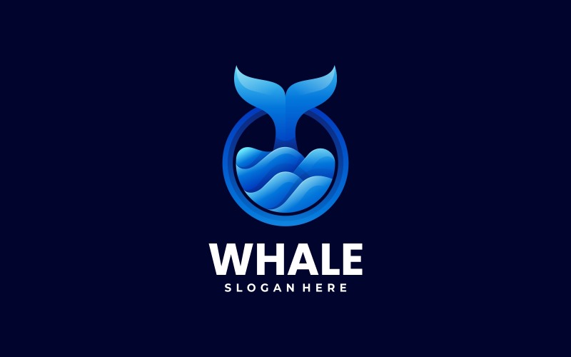Whale Gradient Color Logo Style Logo Template