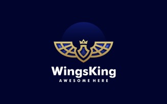 Wings King Line Luxury Logo