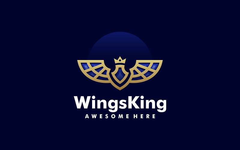 Wings King Line Luxury Logo Logo Template