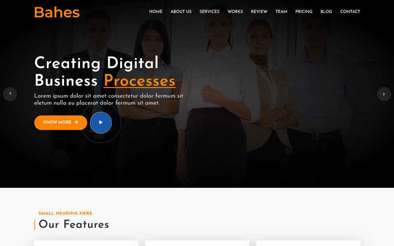 Bahes is a One Page Business HTML5 Template Landing Page Template