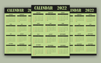 Calendar 2022 in Decent Design