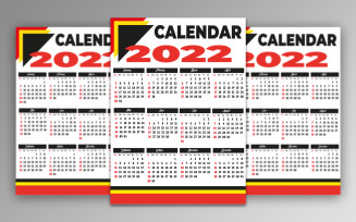 Calendar 2022 in Different Colours