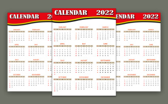 Calendar 2022 in Red and White Colour