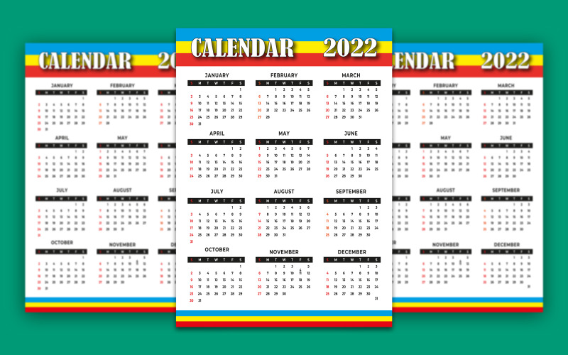 Calendar 2022 in Unique Design Planner
