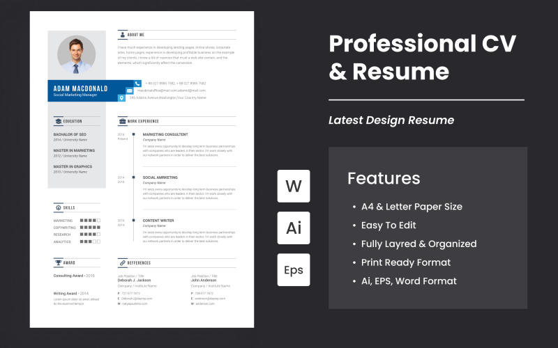 Clean Professional Resume Resume Template