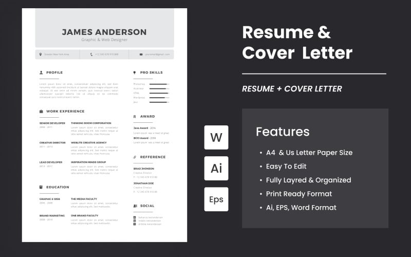 Creative Resume And Cover Letter Resume Template