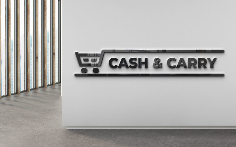 Free Cash and Carry, Super Market Logo Logo Template
