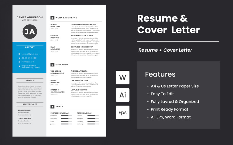 Professional CV And Resume Resume Template