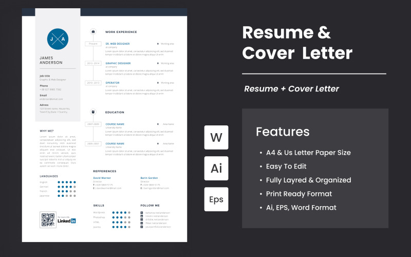 Professional Resume And Cover Letter Template Resume Template