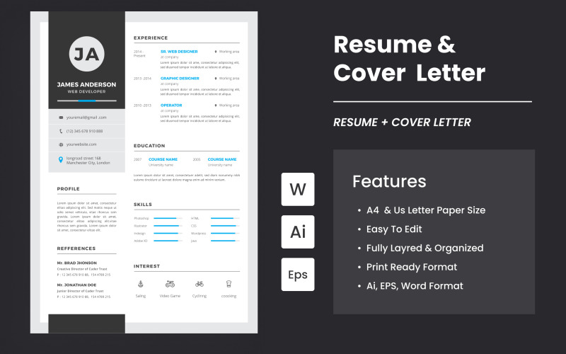 Resume And Cover Letter Template Resume Template