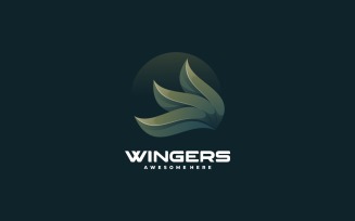 Abstract Wing Gradient Logo