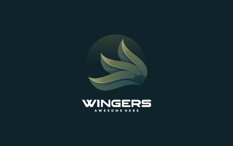 Abstract Wing Gradient Logo Logo Template