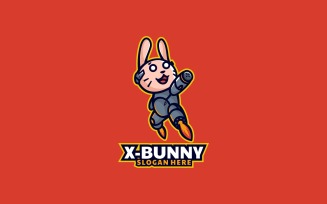 Bunny Cartoon Logo Template