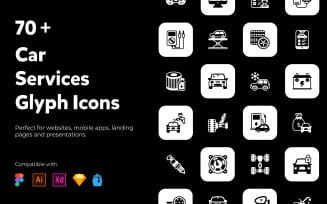 Car Services Solid Icons Pack