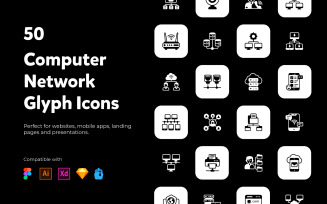 Computer Network Solid Icons Pack