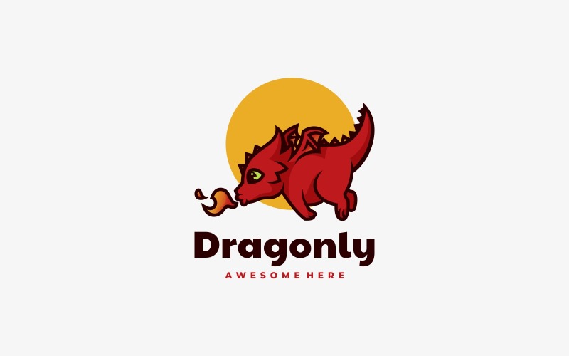 Dragon Simple Mascot Logo Style Logo Template