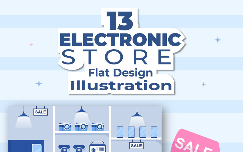 13 Electronics Store and Home Appliance Product Illustration