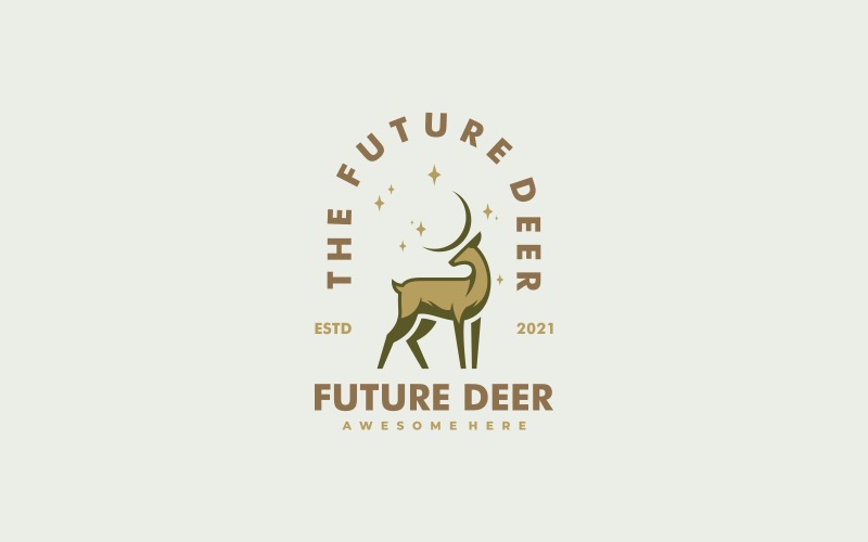 Future Deer Vintage Logo Style Logo Template