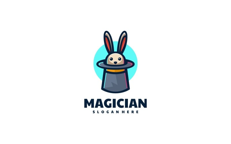 Magician Simple Mascot Logo Logo Template