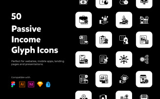 Passive income Glyph Icons