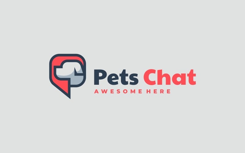 Pets Chat Simple Mascot Logo Logo Template