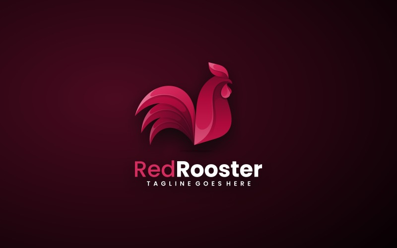 Red Rooster Gradient Logo Logo Template