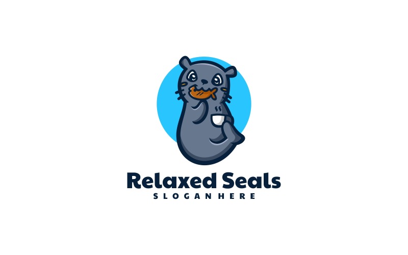 Relaxed Seals Simple Mascot Logo Logo Template