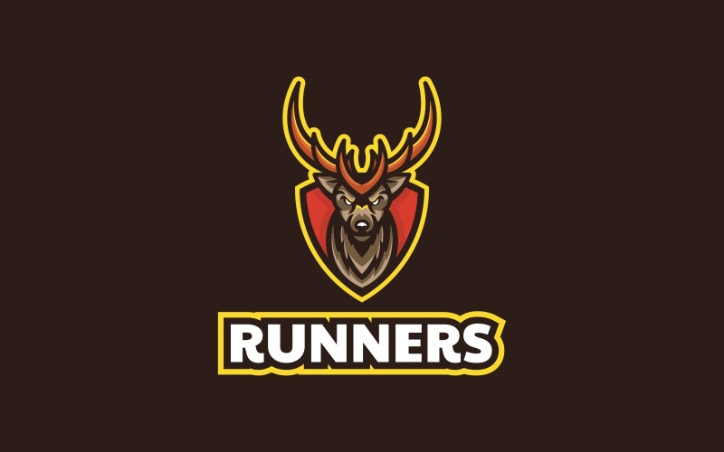 Runners Deer E-Sports Logo Logo Template