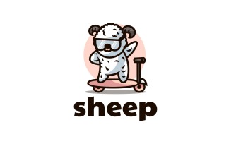 Sheep Mascot Cartoon Logo