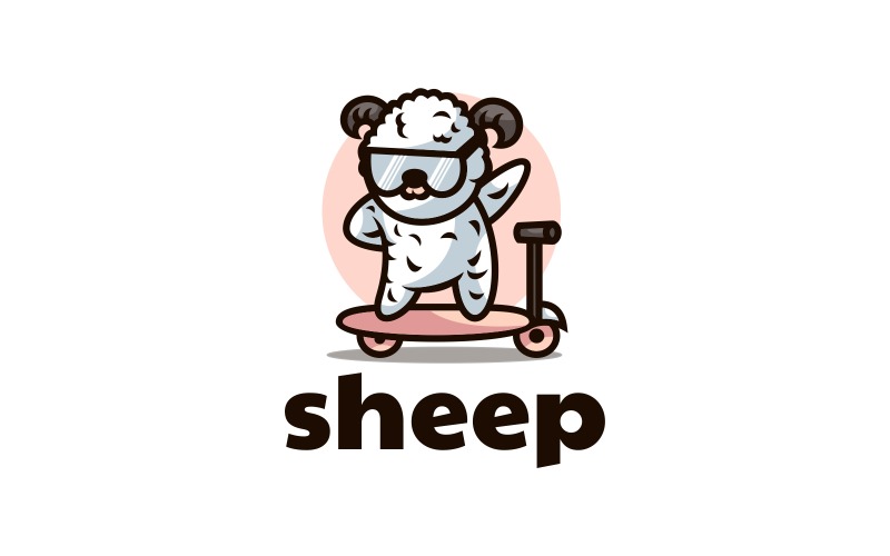 Sheep Mascot Cartoon Logo Logo Template