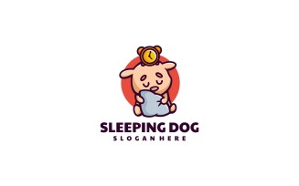 Sleeping Dog Cartoon Logo