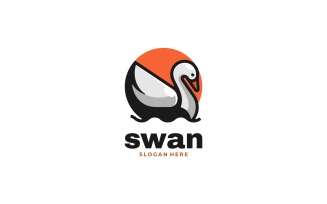 Swan Simple Mascot Logo Design