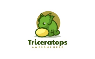 Triceratops Simple Mascot Logo