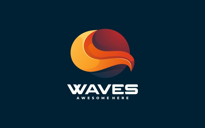 Wave Gradient Colorful Logo Style Logo Template