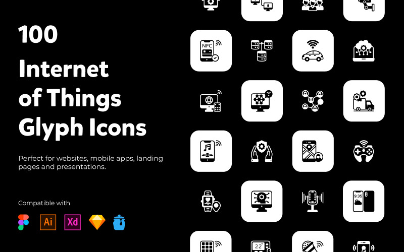 Internet Of Things Glyph Icons Icon Set