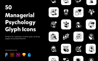 Managerial Psychology Solid Icons Pack