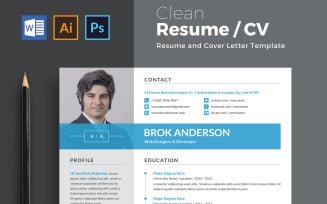 Modern & Professional Job Resume/Cv Template