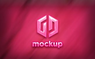 Pink Logo Mockup With Realistic Shadow Effects