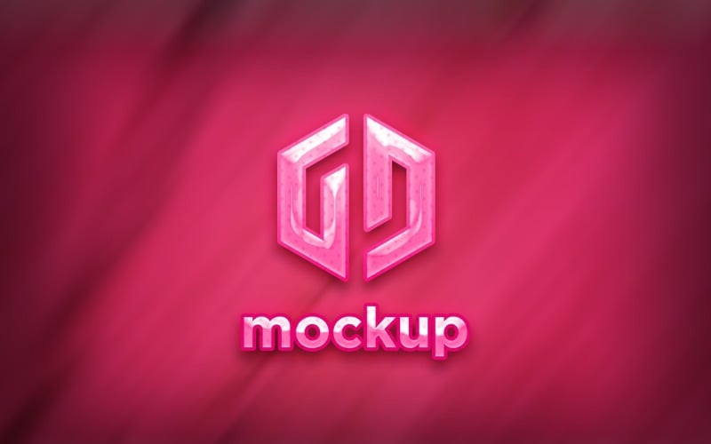 Pink Logo Mockup With Realistic Shadow Effects Product Mockup