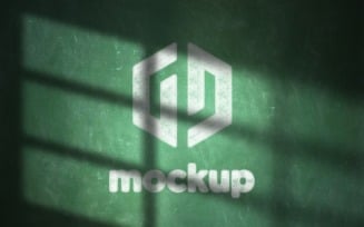 Chalk Logo Mockup with Window sunlight Effects