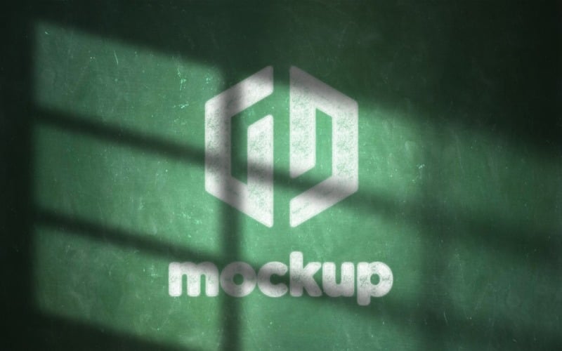 Chalk Logo Mockup with Window sunlight Effects Product Mockup