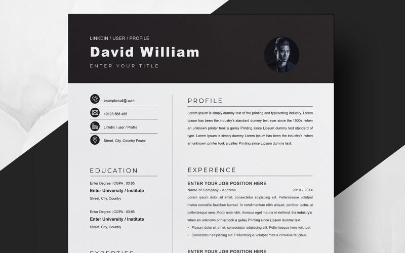 David William / Resume CV Resume Template